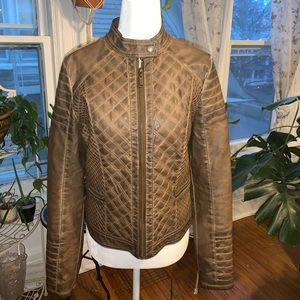 JOU JOU Brown Pleather Coat